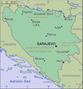 Bosnian, Herzegovinian Map